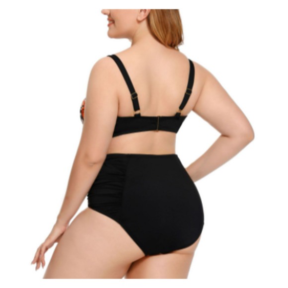 Plus Size Women Bikini Floral Printed Swimsuit beach wear - Picture 8 of 12